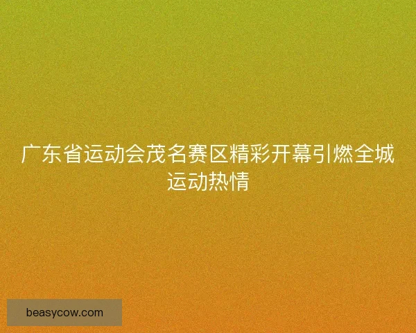 广东省运动会茂名赛区精彩开幕引燃全城运动热情 广东省运动会茂名赛区精彩开幕引燃全城运动热情