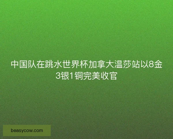 中国队在跳水世界杯加拿大温莎站以8金3银1铜完美收官